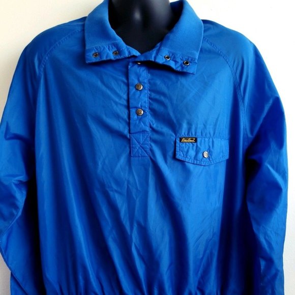 Vintage Eddie Bauer Bright Blue Windbreaker Large - Picture 1 of 6